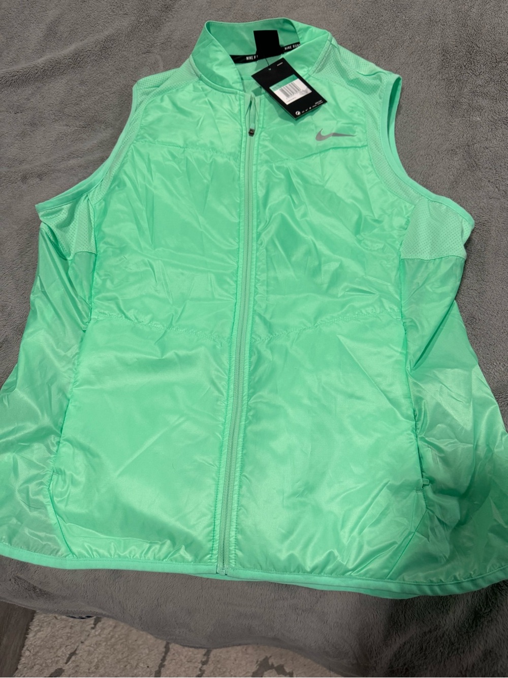 Nike Mint Green Running Vest with Mesh Panels